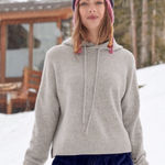 Sundance  Anya Cashmere Cropped Hoodie Gray Small Photo 0