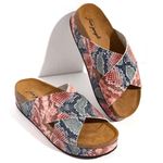 Free People Sidelines Flatform Sandals Candy Snake Blue Pink Women’s Size 9 US Photo 1