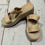 Liliana NWOT  SENSA DOUBLE STRAP RAFFIA WEDGE SANDAL Photo 6
