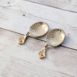 Vintage Earrings for Pierced Ears Large Oval Dangle Statement Gold Photo 5