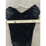Altar'd State Altar’d State Black Ruffle Velvet Off The Shoulder Bodysuit Size Medium Photo 5