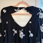 Free People  Austin Black Swing Mini Dress with White Embroidery size XS Photo 12