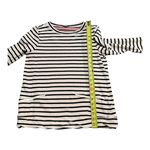 Talbots  Striped Long Sleeve Top with Zip Pockets Black‎ and White Striped Size L Photo 3