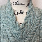 Carraigdonn Mint Green Cable Knit Merino Wool Sweater A55 Size L Photo 1