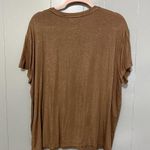 Edgely Brown Gold Metallic Scoop Neck Short Sleeve Oversized Boho Top XL Photo 4