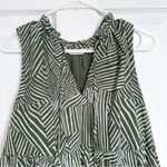 Steve Madden Abstract Striped Mini Dress Women's Size Medium Dark Olive Green Photo 1