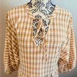 ON YOU White and Camel Gingham Maxi Dress Tan Photo 3