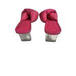 Open Edit  Cleo Sandal Size 8 M Neon Pink Barbie Kitten Block Heel 80s Slip On Photo 2