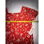 Indigo Rose Floral Print Top Red White Yellow Square Neck Blouse Photo 2