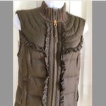 Juicy Couture  Pam & Gela Cashmere Moss Green/Brown Puffer Sweater Vest Medium Photo 2