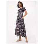 Anthropologie  x Maeve Somerset Tiered Maxi Dress Pockets Blue Motif XS Photo 16