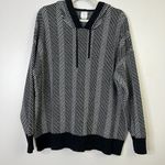 Joie  Chevron Striped Hooded Hoodie Sweater Sweatshirt Plus Size Comfy Loungewear Photo 0