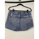 Aerie  Women's Blue Distressed Denim Cutoff Shorts Rolled Hem Size M Photo 8