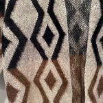 JODIFL  Black Brown Tan Geometric Oversized Cardigan Sweater Sz Small Photo 4