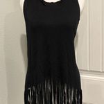 Hot Kiss Black Fringe Tank Top Size M Photo 0
