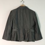 Loft New Ann Taylor Striped One Button Blazer Jacket Womens Size 4 Gray Photo 3