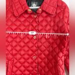 Anne Klein  Red Medium Packable Down feather Puffer lightweight Button Jacket‎ Photo 4