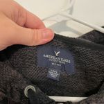 American Eagle Dark Gray Black Aztec Tribal Boho Full Zip Knit Hoodie Sweatshirt Photo 3