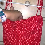 Skylar + Madison Red and White Polka Dot Crop Top Photo 0