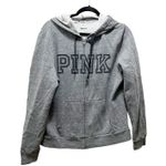 Victoria's Secret  PINK Gray Full Zup Fleece Lined Hooded Jacket Size Large Photo 0