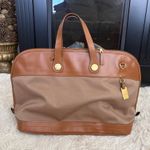 Dooney & Bourke Vintage  Weekender Bag Leather Canvas Tan Preppy Made In USA NEW Photo 0