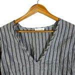 Lavender Field  Striped Bell Sleeve Cotton Blouse Top Women's Medium Photo 1
