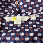 Boden Shirt Women 8 Blue White Yvonne Button Back Apple Print Preppy Novelty Photo 6