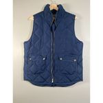 Woolrich Puffer Vest Women’s L Blue Quilted Duck Down Full Zip Winter Pockets Photo 0