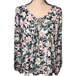Floral Long Sleeve Blouse Size S 4 Peasant Top Boho Festival Dressy Loose Fit Photo 1