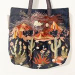 Johnny Was NWT  Yucca Embroidered Denim Tote Cactus Blue Photo 2