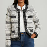 INC Knit Blazer Cardigan Size Medium Black Photo 0