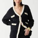 J.Crew Longer Sweater Lady Jacket Textured Contrast Yarn Cardigan Coatigan Sz M Photo 0