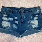 Boohoo  distressed high waist Jean shorts Photo 0