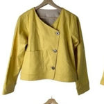 W By Worth Chic Yellow & Beige Reversible Moto Jacket Women’s Size L Large Photo 0