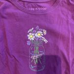 Life is Good  Purple Long Sleeve Tee with Daisy Design Photo 1