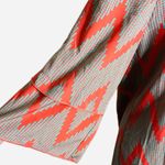 Glam  Orange & Teal Chevron Print Bell Sleeve Tunic Dress Size S Photo 4