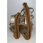 Alice + Olivia  Gladiator Sandals Womens 36 US 6 Paula Suede Tan Zip Up Tall NEW Photo 3