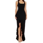 Dress the Population  Charlene Square-Neck Ruffle Side-Slit Gown Photo 3
