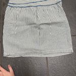 Anthropologie  Hype Blue White Stripe Mini Skirt Linen Blend Nautical SZ 6 Spring Photo 3