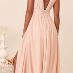 Lulus Heavenly Hues Pink Blush V-neck Bridesmaid Maxi Dress Sz XS Photo 1