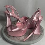 Barbie x ALDO Pink Satin Rhinestone Heart Platform Heels Size 8 NIB 2023 Photo 8
