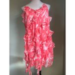 Amanda Uprichard Coral Floral Ruffle Mini Dress S flowy boho fairy Y2K pink Photo 2