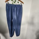 Vintage 2pc Tracksuit Silk Geometric Design Blue Size M Photo 6