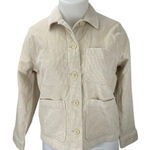 Everlane  Women's Cream Corduroy Long Sleeve Button Pockets Shirt Jacket Size L Photo 0