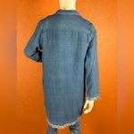 Soft Surroundings  Jacket Chambray Blazer Snap Fringe Hem & Sleeve Size L. B38 Photo 9