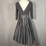 Adrianna Papell Black Fit & Flare Dress 4 Taffeta Midi Bow Waist Rhinestone Photo 5