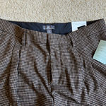 H&M Women’s Brown Houndstooth Trousers Size US 38 Relaxed Fit Office Style Photo 1