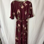 Lulus September Sunsets Burgundy Floral Print Wrap Maxi Dress Medium Event Red Size XL Photo 9