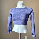 Purple Jacquard Seamless Cropped Long Photo 3