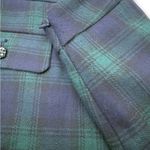 Loft  Plaid Button Trim Shift Skirt Navy and Green Photo 4